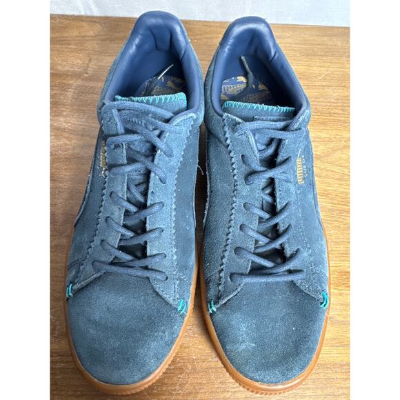 Puma Suede Crafted Pack Size 7 Mens Blue Shoes 356172 Gum Soles Classic Sneakers - Picture 2 of 11